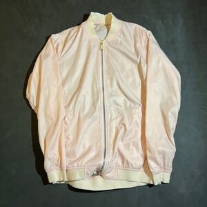 KITH Womens Bomber Jacket Pink‎ Full Zip Lightweight Windbreaker Size Small